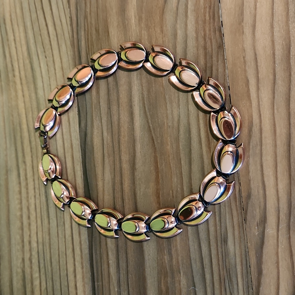 Vintage Renior copper tulip necklace